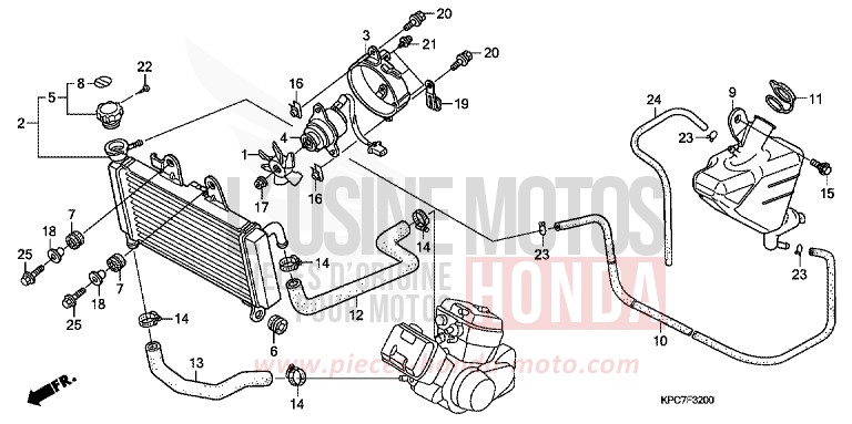 RADIATOR for Varadero 125 PEARL CONCOURS BLACK (NHA65) from 2009